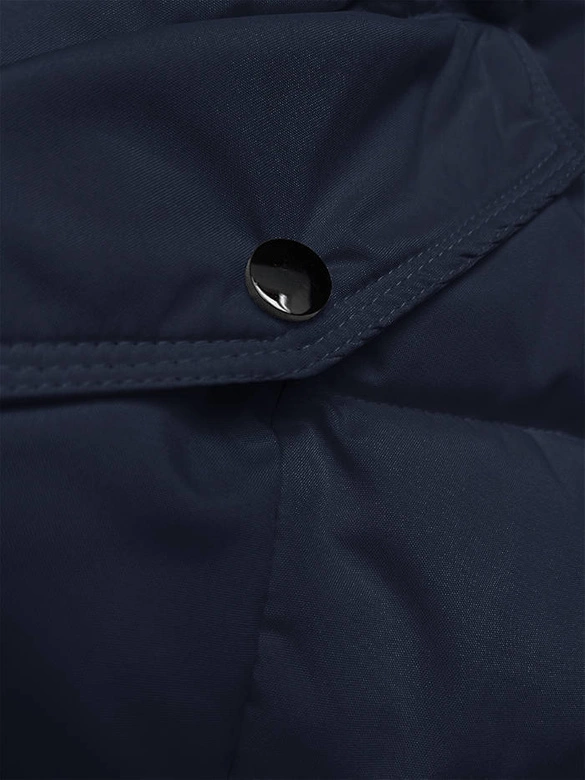 Puchowa zimowa kurtka damska granatowa (2M-007)