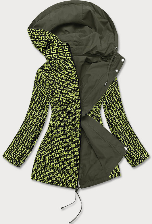 Parka damska 2w1 khaki/limonka (w702big)