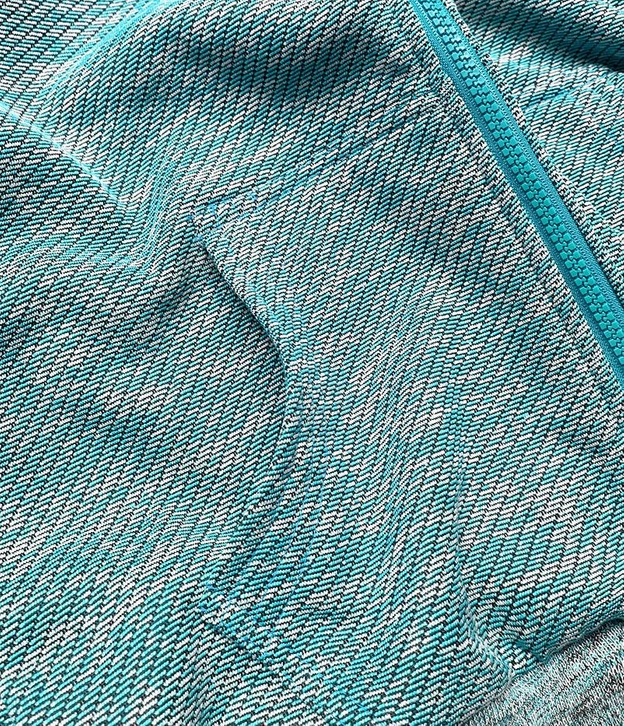 DAMSKA BLUZA SPORTOWA Z WYSOKĄ STÓJKĄ TURKUSOWA (58329)