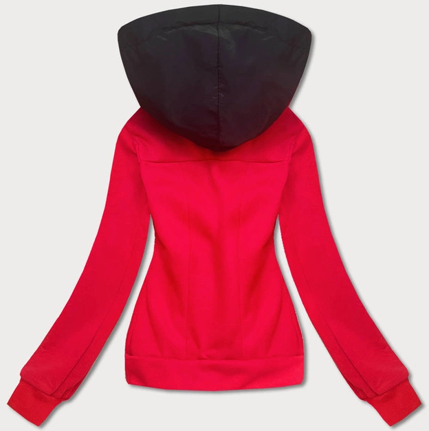 Krótka bluza rozpinana damska czerwona (AMG-63)