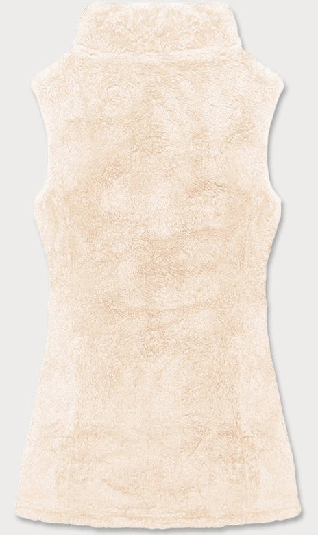 Pluszowa kamizelka damska beżowa (HH005-34)