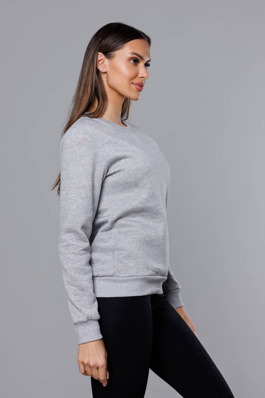 Bluza dresowa damska ze ściągaczami szara (w01-2)
