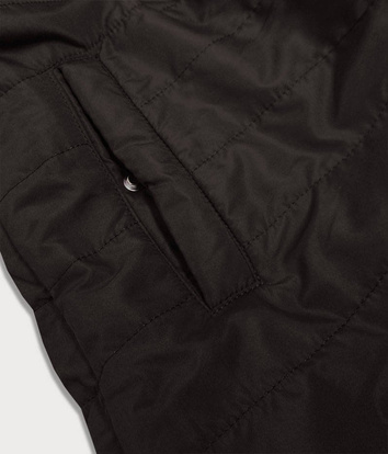 DWUSTRONNA PARKA DAMSKA Z KAPTUREM KHAKI-CZARNA (W354)