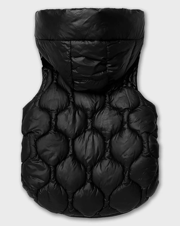 Pikowany bezrękawnik damski ze ściąganymi bokami J style czarny (5M3235-392B)