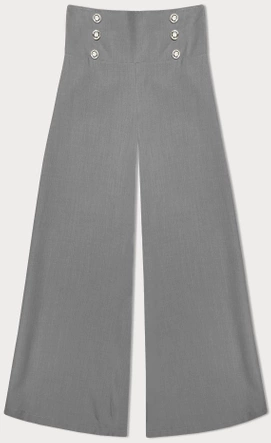 Eleganckie szerokie spodnie damskie szare (33575)