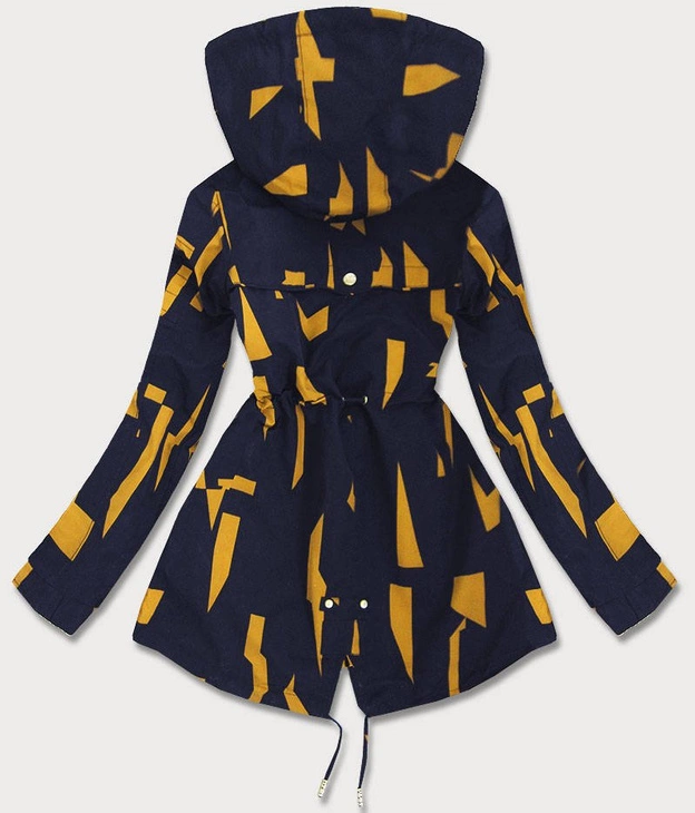 DWUSTRONNA KURTKA PARKA DAMSKA GRANATOWO/ŻÓŁTA (W652)