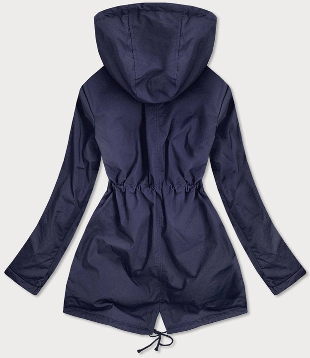 DWUSTRONNA KURTKA DAMSKA GROSZKI GRANATOWA (MM70)