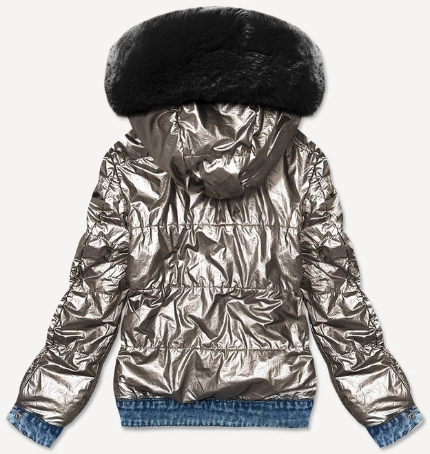 Przejściowa dwustronna kurtka jeansowa niebiesko-czarna (b9730-5001)