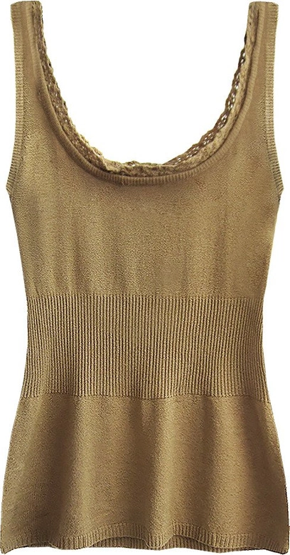 SWETERKOWA BLUZKA NA RAMIĄCZKACH KARMELOWA (1515)