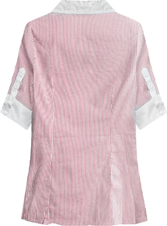 KOSZULA Z KRÓTKIM RĘKAWEM BIAŁO-RÓŻOWA (6011)