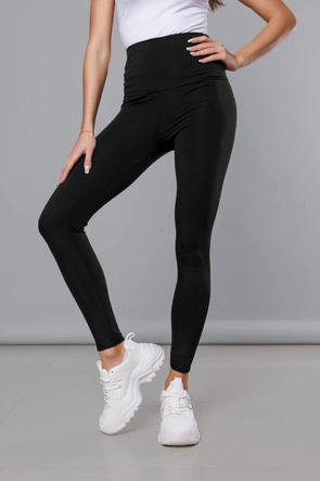 LEGGINSY LYCRA Z WYSOKIM STANEM CZARNE (YW88023-1)