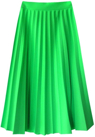 PLISOWANA SPÓDNICA MIDI NEONOWA ZIELONA 2 (213ART)