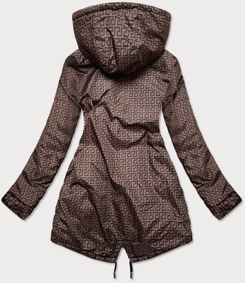 Dwustronna kurtka damska granatowo-brązowa (w556-1)