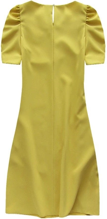 PROSTA SUKIENKA Z BUFKAMI MUSZTARDOWA (84ART)