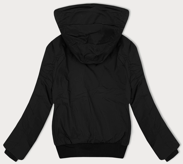 Krótka kurtka damska ze ściągaczami J Style czarna (16M9215-392)