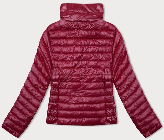Pikowana kurtka damska ze stójką ciemna czerwona (16M9108-06)