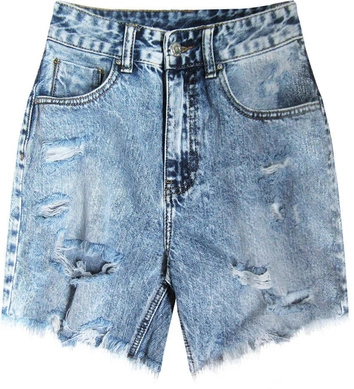 Spodenki jeansowe z wysokim stanem  (H120)