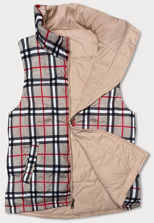 Dwustronna kamizelka damska jasny beż (2383-1)