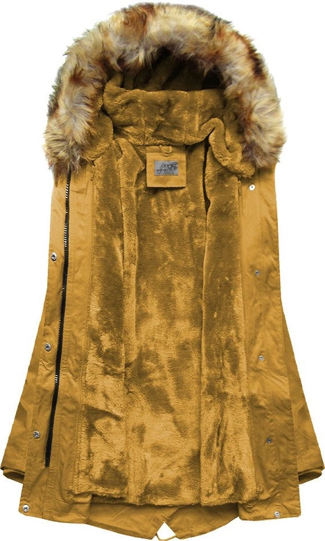 PARKA Z PODPINKĄ ŻÓŁTA (B2635)