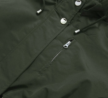 DWUSTRONNA PARKA DAMSKA Z KAPTUREM KHAKI-MORO (XW665X)