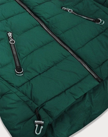 PIKOWANA DAMSKA KURTKA Z KAPTUREM ZIELONA (1907BIG)