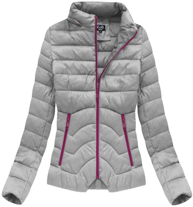 PIKOWANA KURTKA Z KAPTUREM SZARA (7132)