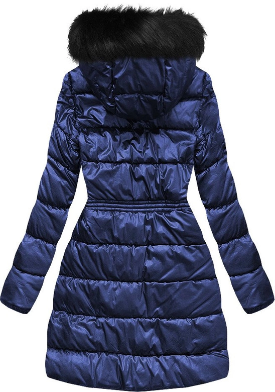 ORTALIONOWA DŁUŻSZA ZIMOWA KURTKA DAMSKA NIEBIESKA (J9-005)