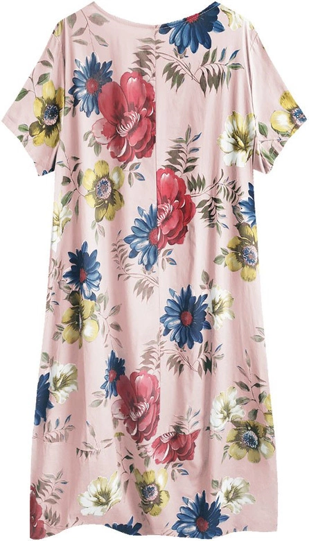 BAWEŁNIANA SUKIENKA OVERSIZE PUDROWY RÓŻ (341ART)