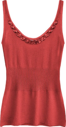 SWETERKOWA BLUZKA NA RAMIĄCZKACH CZERWONA (1104)