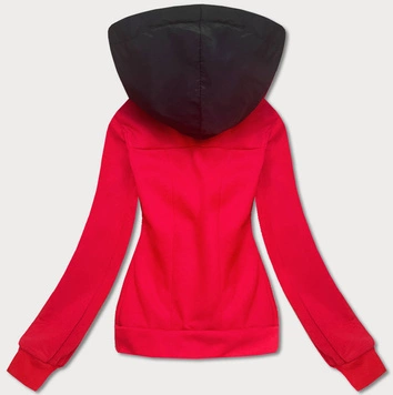 Krótka bluza rozpinana damska czerwona (AMG-63)