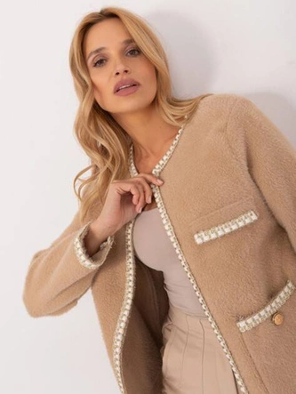 Krótka kurtka wełniana camel (50220)