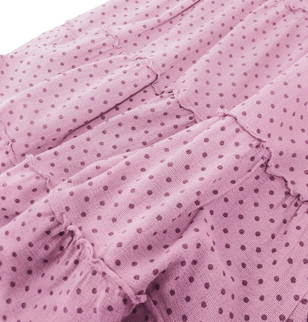 LETNIA SUKIENKA W GROCHY LILAC (584ART)