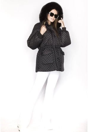 Przejściowa kurtka damska oversize czarna (ag6-27)