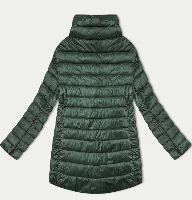 Pikowana kurtka damska ze stójką Minority ciemny zielony (P3-6908-33)