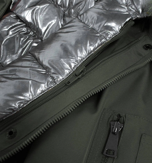 Zimowa kurtka damska 3 w 1 khaki (b9558-11)
