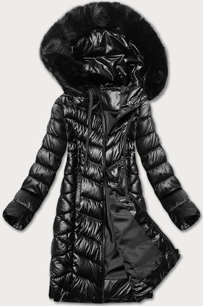 Pikowana kurtka zimowa damska S'west czarna (B8268-1)