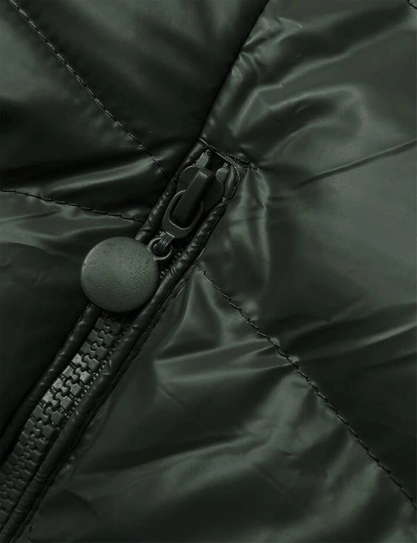 Zimowa kurtka damska ciemnozielona (5M3139-238)