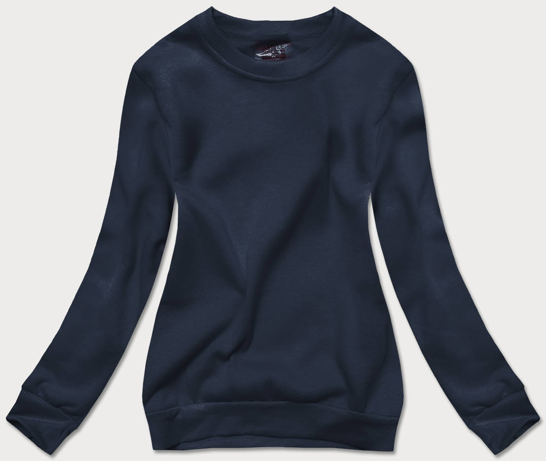 Bluza dresowa damska ze ściągaczami ciemny granat (w01-25)