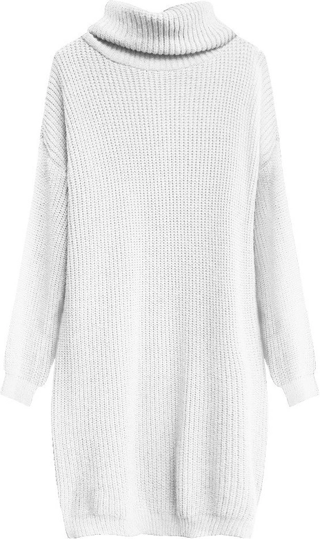 SWETERKOWA SUKIENKA OVERSIZE BIAŁA (473ART)