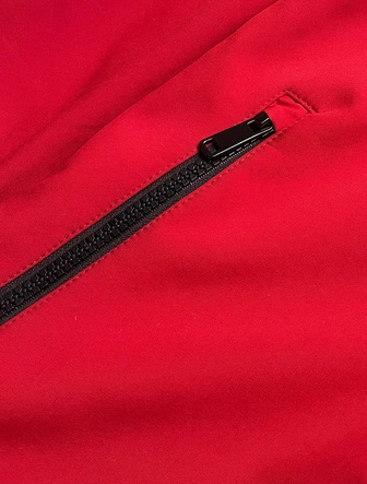 DAMSKA KURTKA NA POLARZE CIEMNO-CZERWONA (56008)