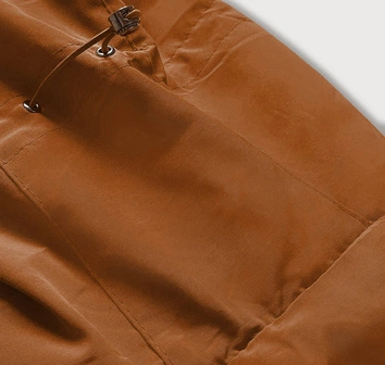 Parka zimowa damska na futrze karmelowa (m-21501)