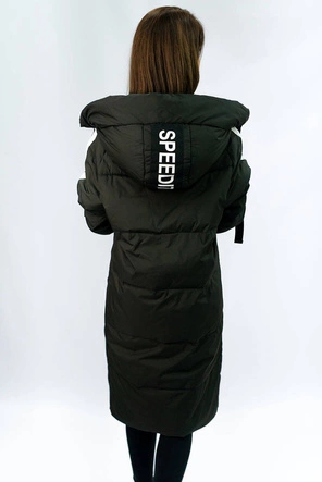 PŁASZCZ DAMSKI ZIMOWY Z PUCHEM NATURALNYM CZARNY (7095)