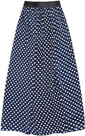 SPÓDNICA MAXI W GROCHY GRANATOWA (102ART)