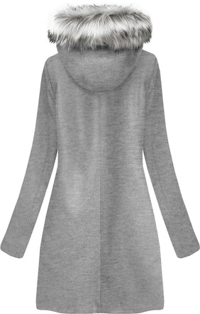 BAWEŁNIANY PŁASZCZ ZIMOWY SZARY (514ART)