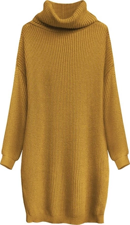 SWETERKOWA SUKIENKA OVERSIZE ŻÓŁTA (473ART)