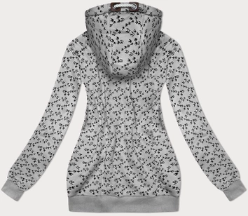 Sportowa bluza z kapturem w jaskółki szara (2309)