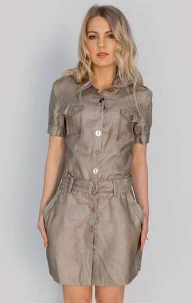 SUKIENKA MINI Z LNU BEŻOWA (2829)