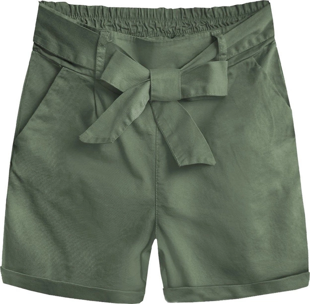 SZORTY Z WYSOKIM STANEM SZAROZIELONE (386ART)