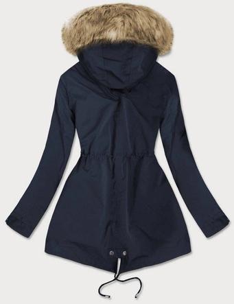 DAMSKA PARKA Z PODPINKĄ GRANATOWA (3399B)