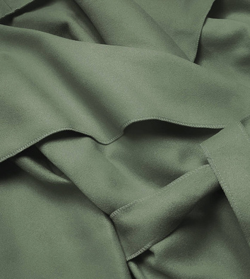 Minimalistyczny płaszcz damski jasny khaki (747ART)